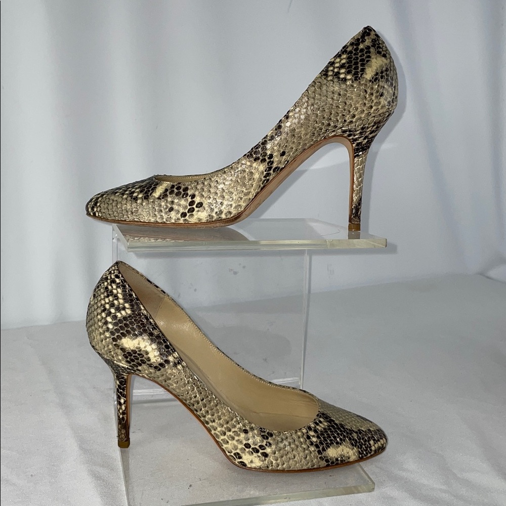JIMMY CHOO GILBERT SNAKESKIN/PYTHON LEATHER PUMPS FTL-10-238